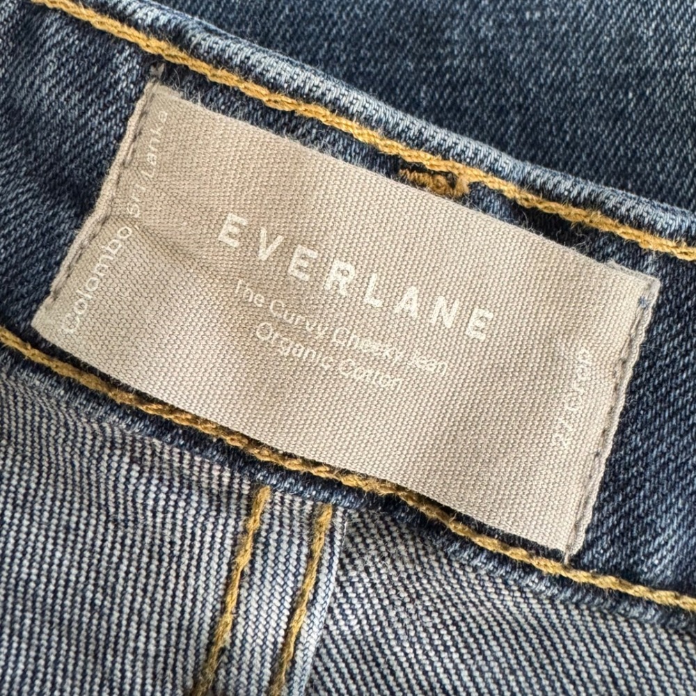 Everlane The Curvy Cheeky Jean High Rise Straight Crop Medium Wash Size 27 Crop - Picture 5 of 13
